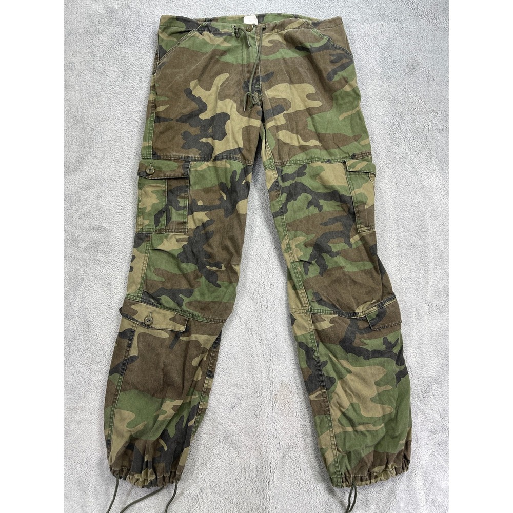 Rothco Cargo Pants Women S Green Camo Woodland Military Paratrooper Drawstring